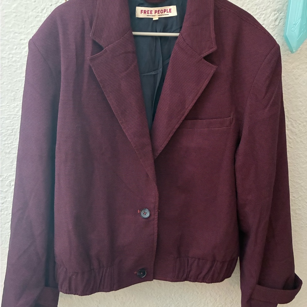 Free People Deep Burgundy Blazer